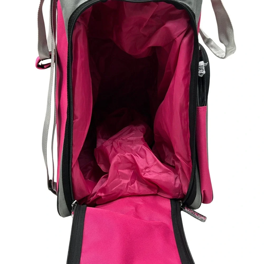 Brubaker Ski Boot‎ Bag Pink Gray Backpack Straps Winter Sports Gear Carrier